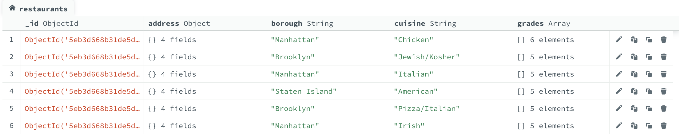 View nested elements in Table view