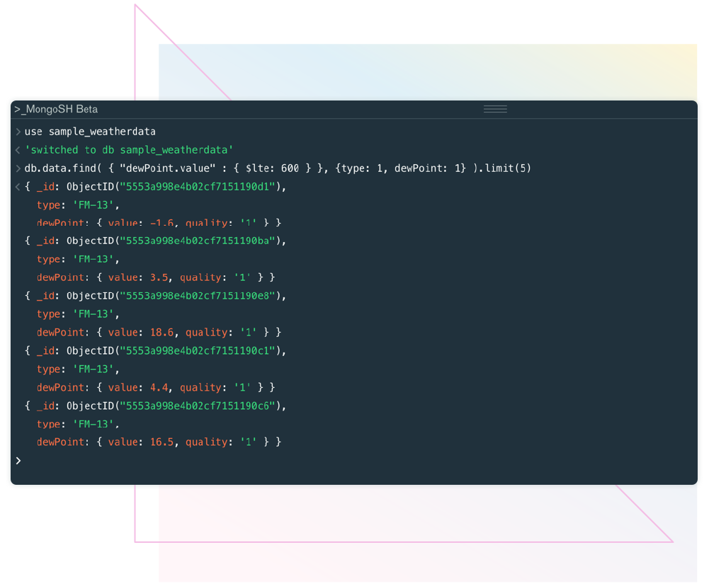 MongoDB Compass embedded shell image